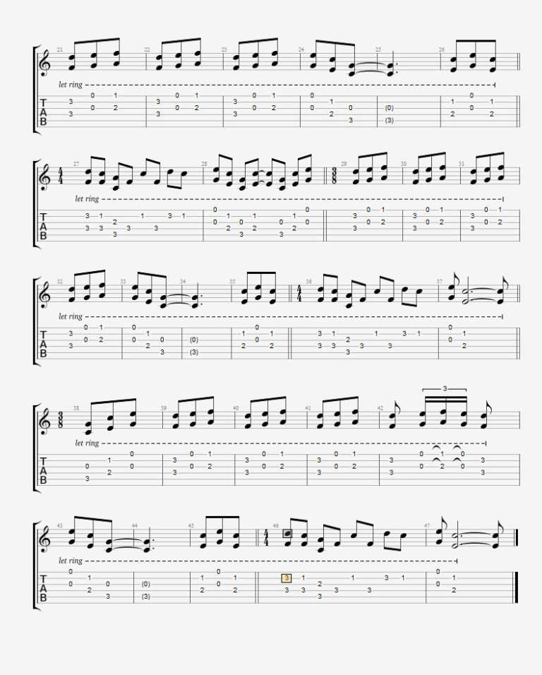 Bookends Theme TAB Simon & Garfunkle