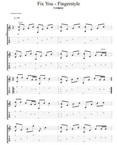 Fix-You-Fingerstyle-TAB-Page-1