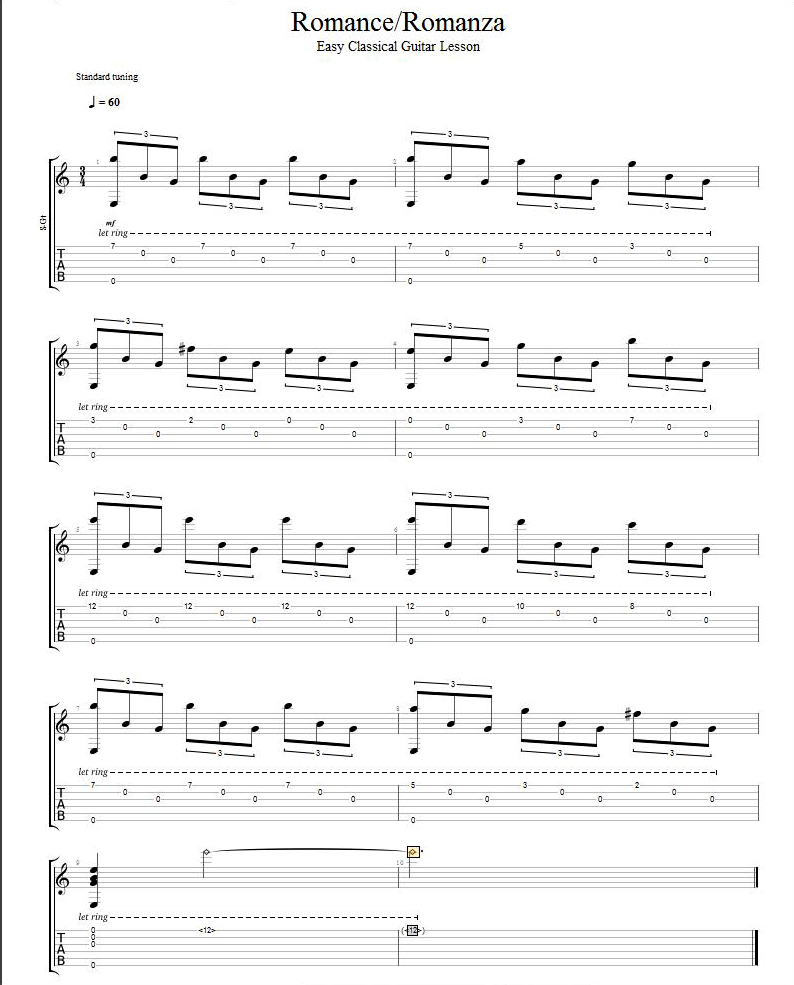 Romance-Easy-Beginners-Acoustic-Guitar-Lesson-Romanza