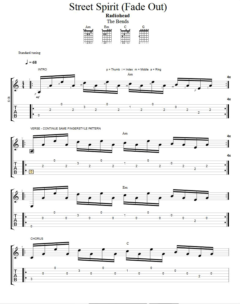 Street-Spirit-Fade-Out-Guitar-Tab-Radiohead-PAGE-1