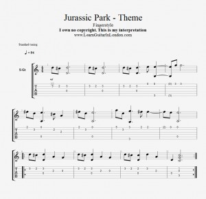 Jurassic Park Theme - TAB