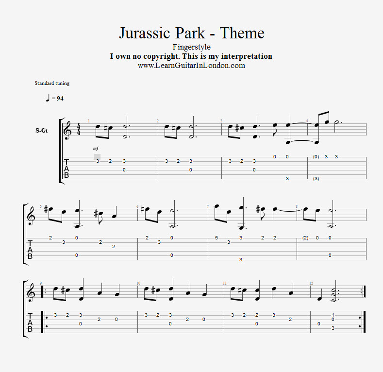 Jurassic Park Theme – TAB