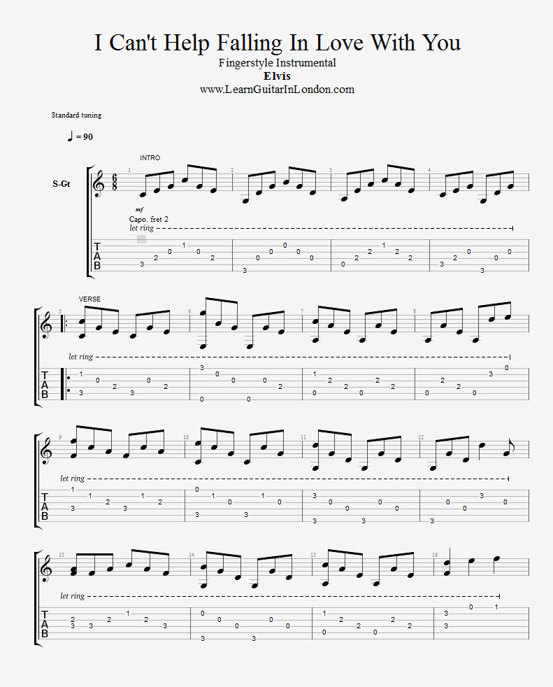 Sintético 102+ Imagen Can't Help Falling In Love Partitura Actualizar