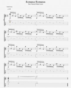 Romance - TAB - Drue James - learnguitarinlondon.com