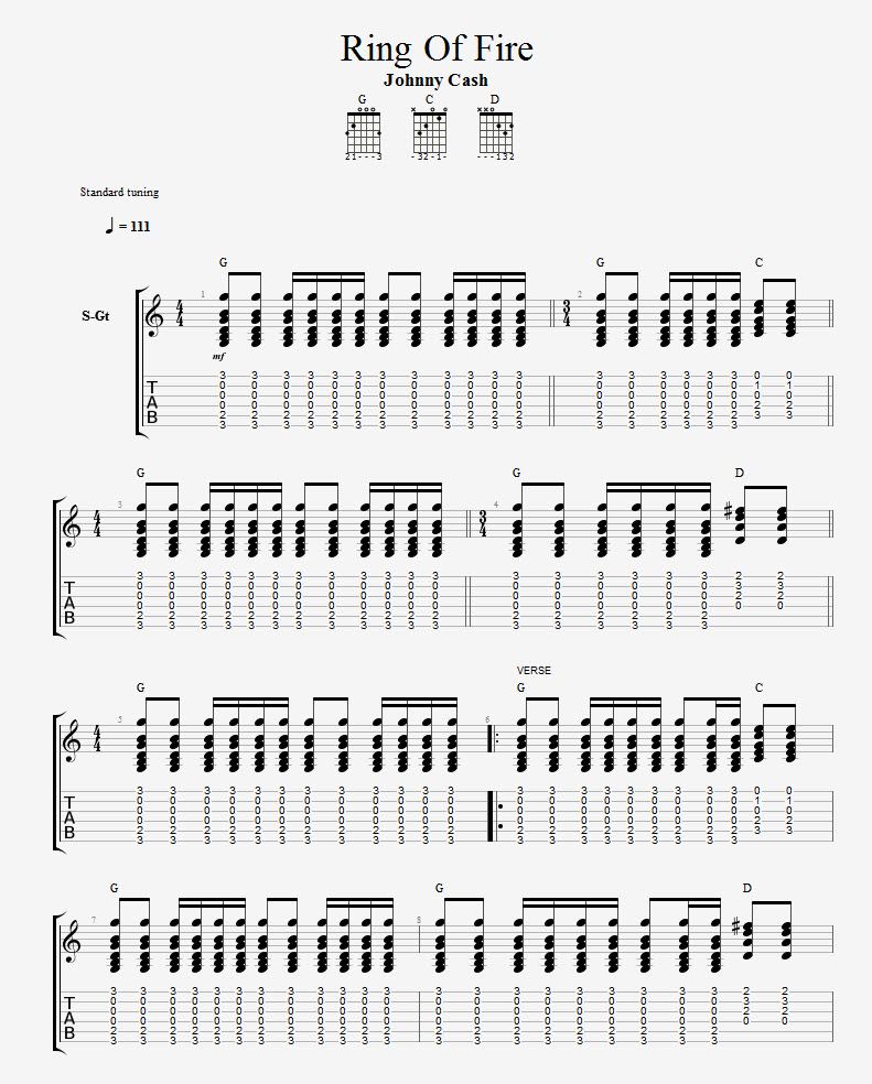 Ring Of Fire – TAB – Page 1