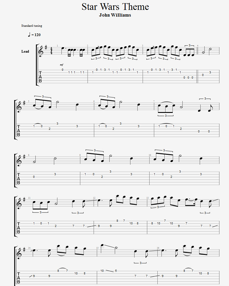 Star Wars Theme – TAB – Page 1