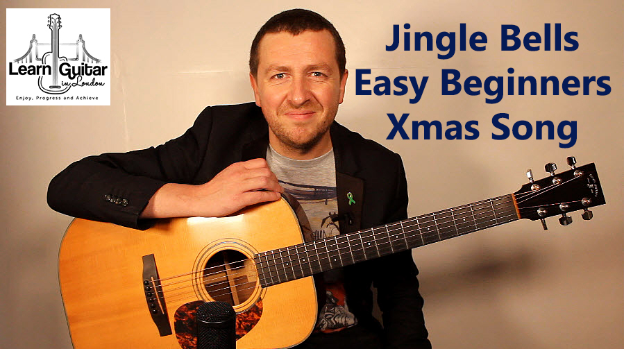 Jingle Bells – Easy Beginners Guitar Lesson – Drue James – Free TAB