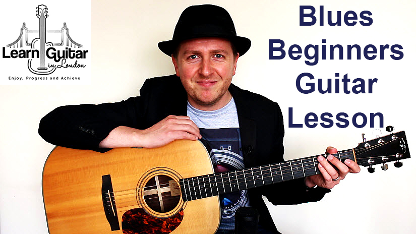 Easy Blues Acoustic Guitar Lesson – Drue James – FREE TAB